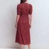 Puff Sleeve Ponte Shirt Dress Red Pear, Painted Dot Puff Sleeve Ponte Shirt Dress Red Pear, Painted Dot