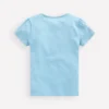 Puff Sleeve Superstitch Top Blue Flower Bunches