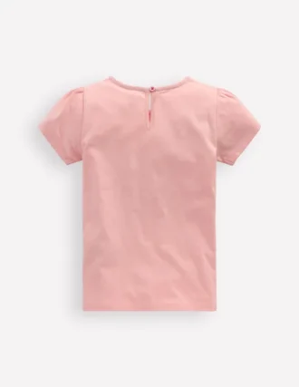 Puff Sleeve Superstitch Top Chalk Pink Hearts