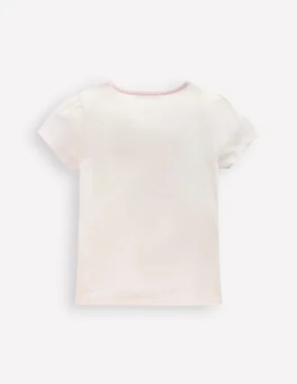 Puff Sleeve Superstitch Top Coconut Milk Strawberry