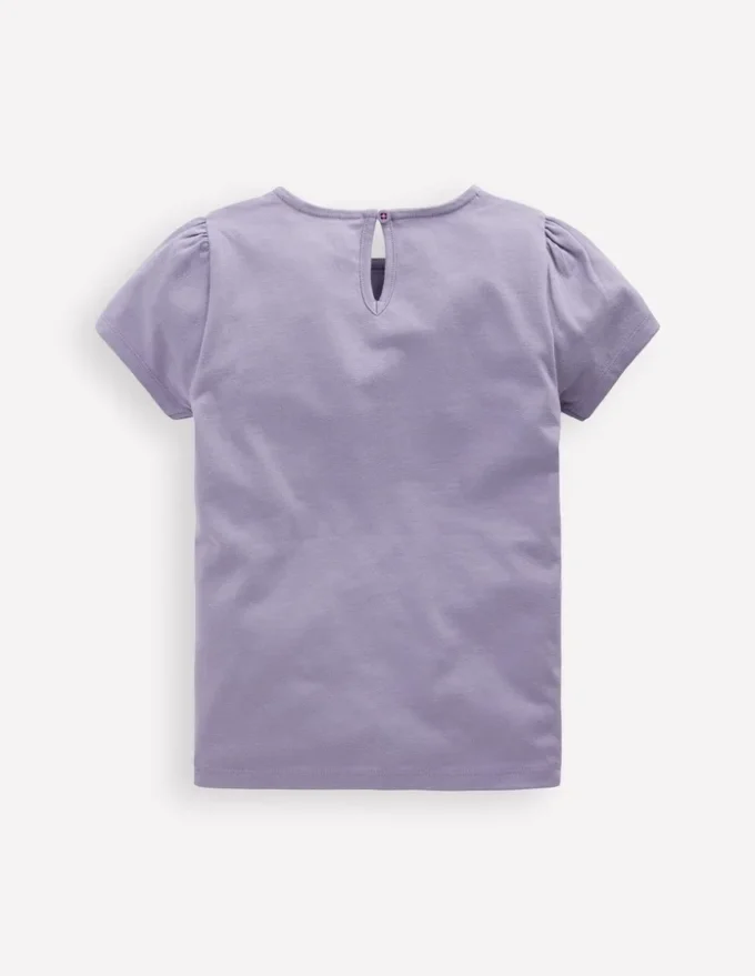 Puff Sleeve Superstitch Top Purple Butterflies Puff Sleeve Superstitch Top Purple Butterflies