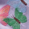Puff Sleeve Superstitch Top Purple Butterflies Puff Sleeve Superstitch Top Purple Butterflies