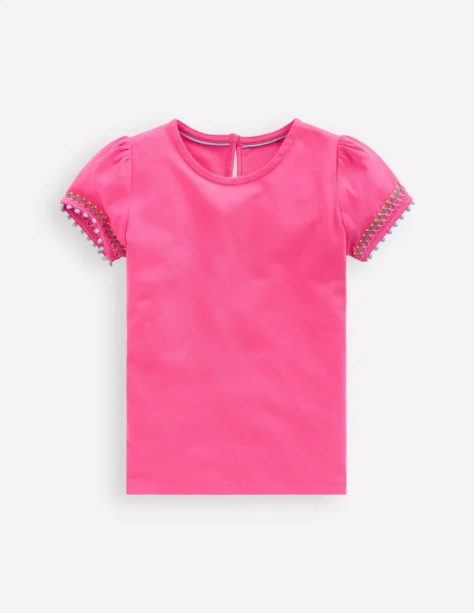 Puff Sleeve T-shirt Flamingo Pink Puff Sleeve T-shirt Flamingo Pink