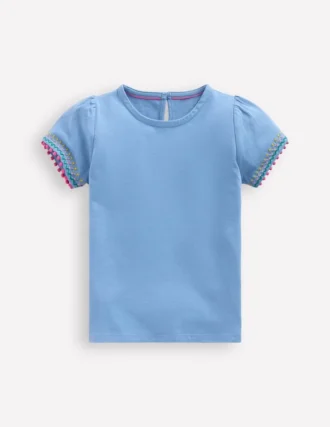 Puff Sleeve T-shirt Forget Me Not Blue