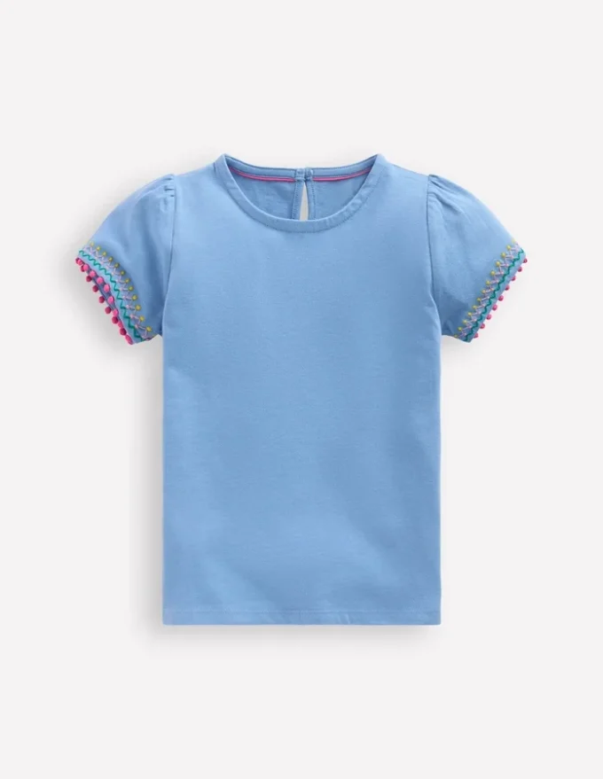Puff Sleeve T-shirt Forget Me Not Blue Puff Sleeve T-shirt Forget Me Not Blue