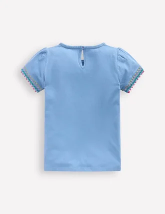 Puff Sleeve T-shirt Forget Me Not Blue