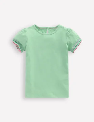 Puff Sleeve T-shirt Pistachio Green
