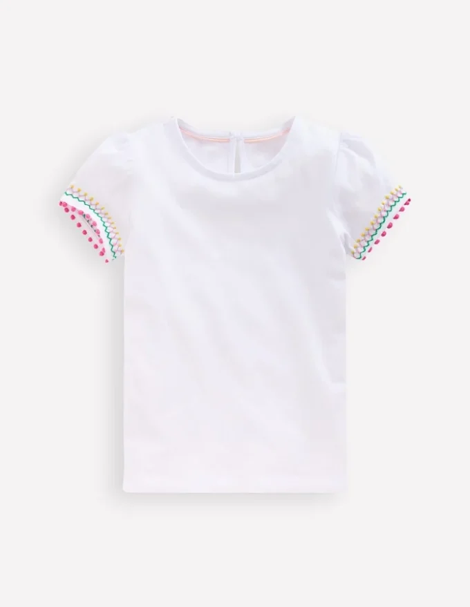 Puff Sleeve T-shirt White
