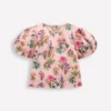 Puff Sleeve Woven Top Pink Floral