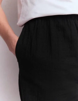 Pull On Double Cloth Pants Black