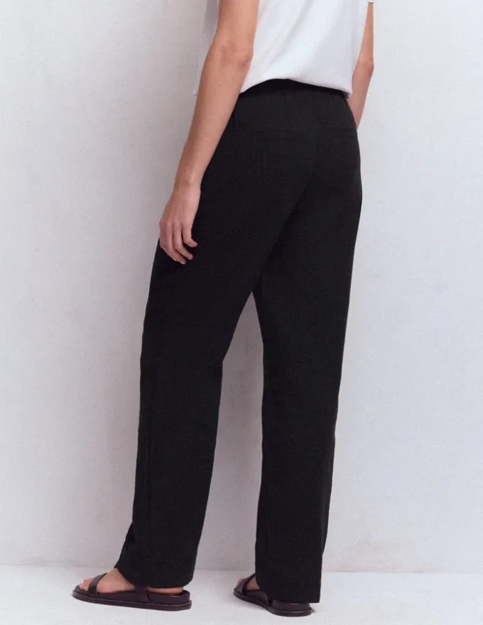Pull On Double Cloth Pants Black Pull On Double Cloth Pants Black
