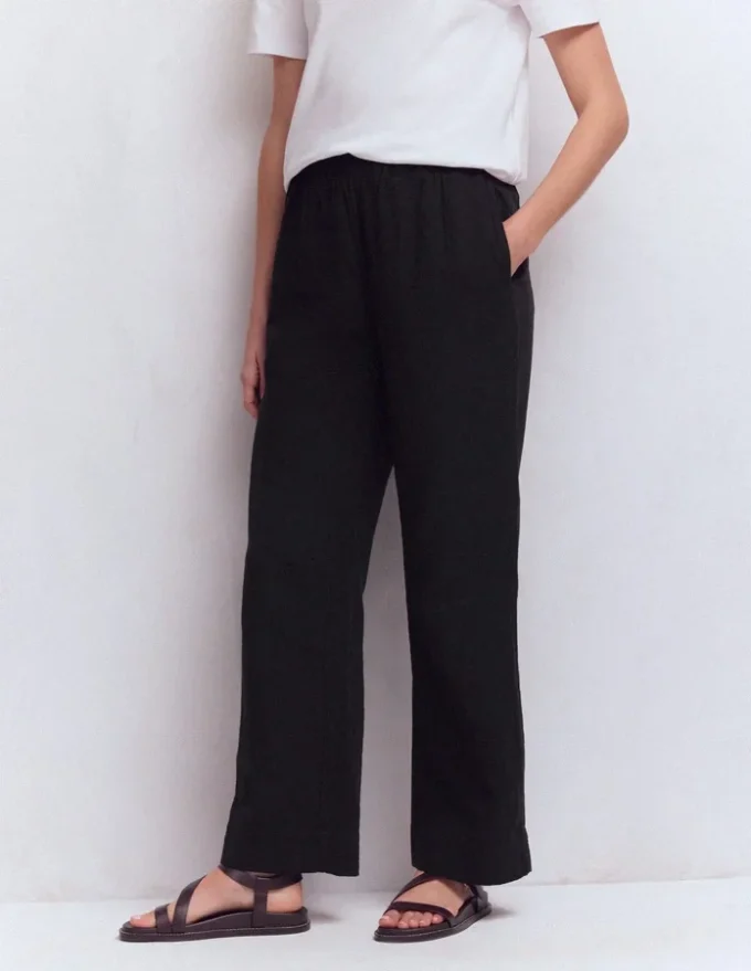 Pull On Double Cloth Pants Black Pull On Double Cloth Pants Black