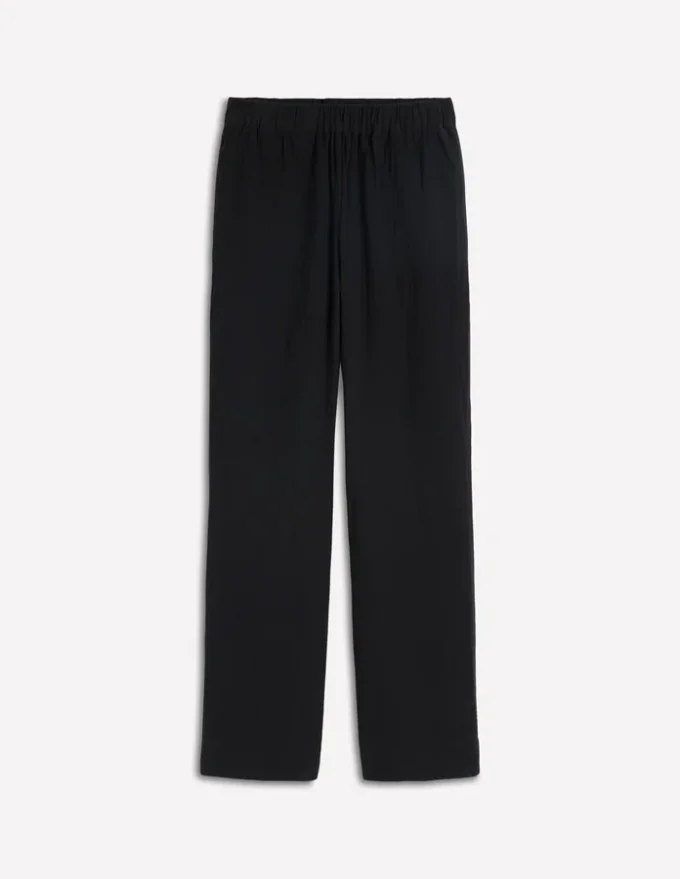 Pull On Double Cloth Pants Black Pull On Double Cloth Pants Black