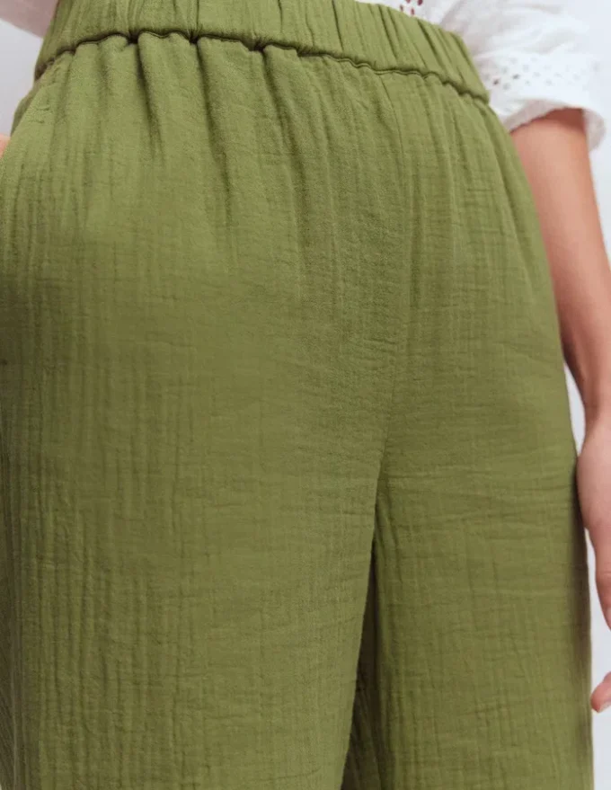 Pull On Double Cloth Pants Olive Green Pull On Double Cloth Pants Olive Green