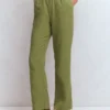 Pull On Double Cloth Pants Olive Green Pull On Double Cloth Pants Olive Green