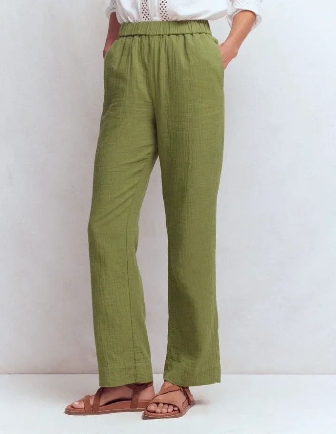 Pull On Double Cloth Pants Olive Green Pull On Double Cloth Pants Olive Green