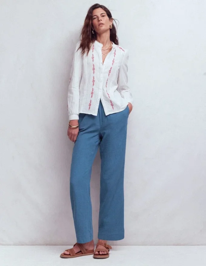 Pull On Double Cloth Pants Seamist Blue Pull On Double Cloth Pants Seamist Blue