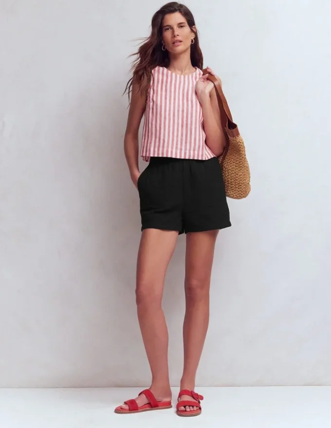Pull On Double Cloth Shorts Black
