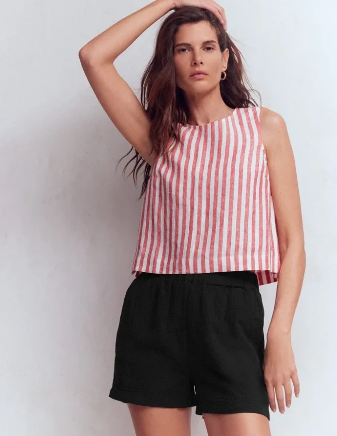 Pull On Double Cloth Shorts Black