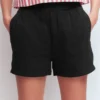 Pull On Double Cloth Shorts Black