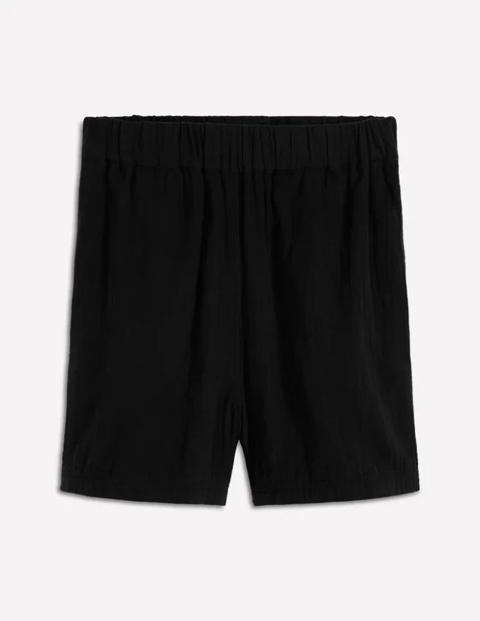 Pull On Double Cloth Shorts Black