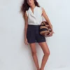 Pull On Double Cloth Shorts Navy