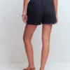 Pull On Double Cloth Shorts Navy