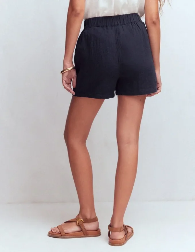 Pull On Double Cloth Shorts Navy