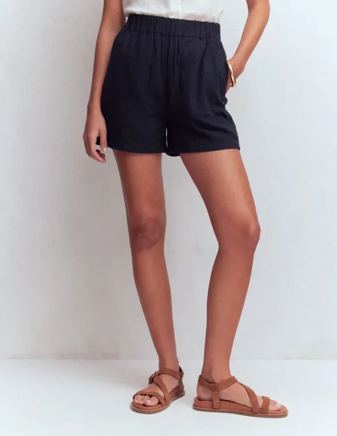 Pull On Double Cloth Shorts Navy