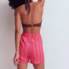 Pull On Double Cloth Shorts Neon Stripe