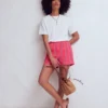 Pull On Double Cloth Shorts Neon Stripe