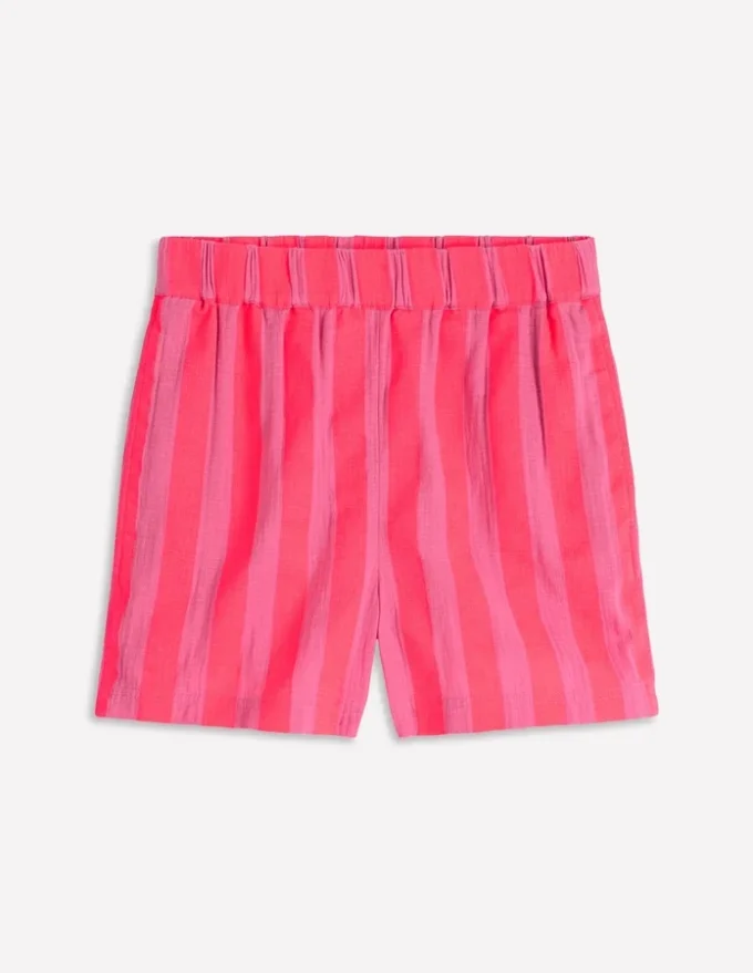 Pull On Double Cloth Shorts Neon Stripe