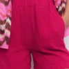 Pull On Double Cloth Shorts Pomegranate