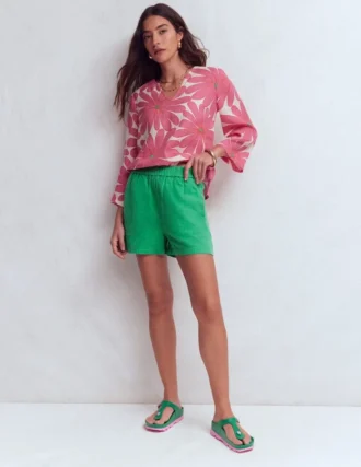 Pull On Double Cloth Shorts Shamrock Green