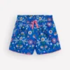 Pull-on Vacation Shorts Kingfisher Blue Bird Floral Pull-on Vacation Shorts Kingfisher Blue Bird Floral