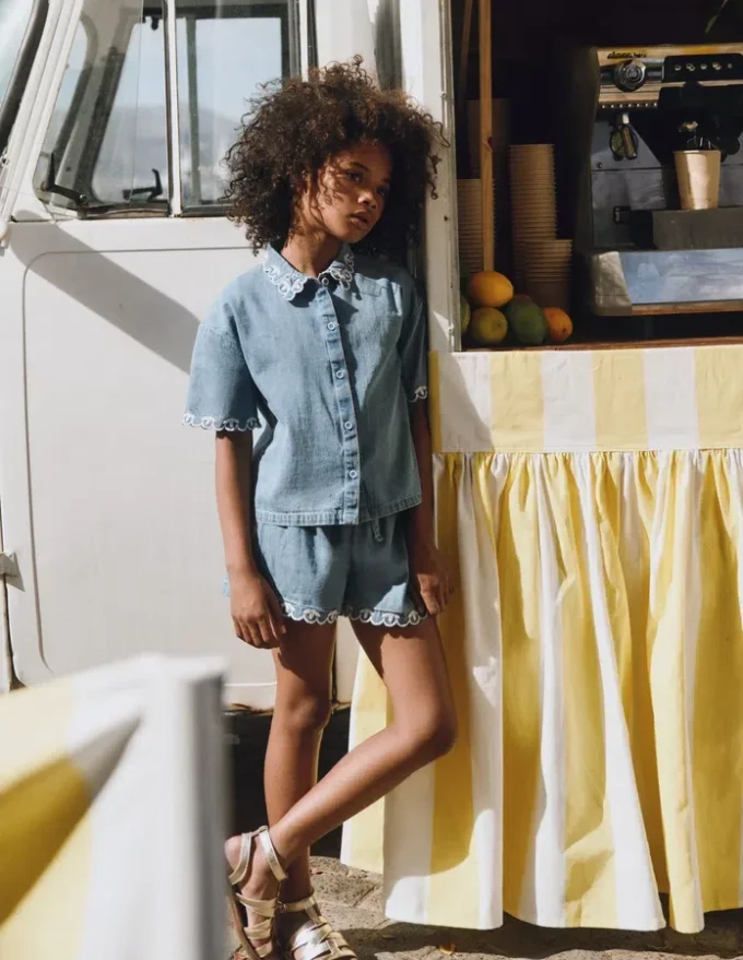 Pull-on Woven Shorts Chambray Pull-on Woven Shorts Chambray