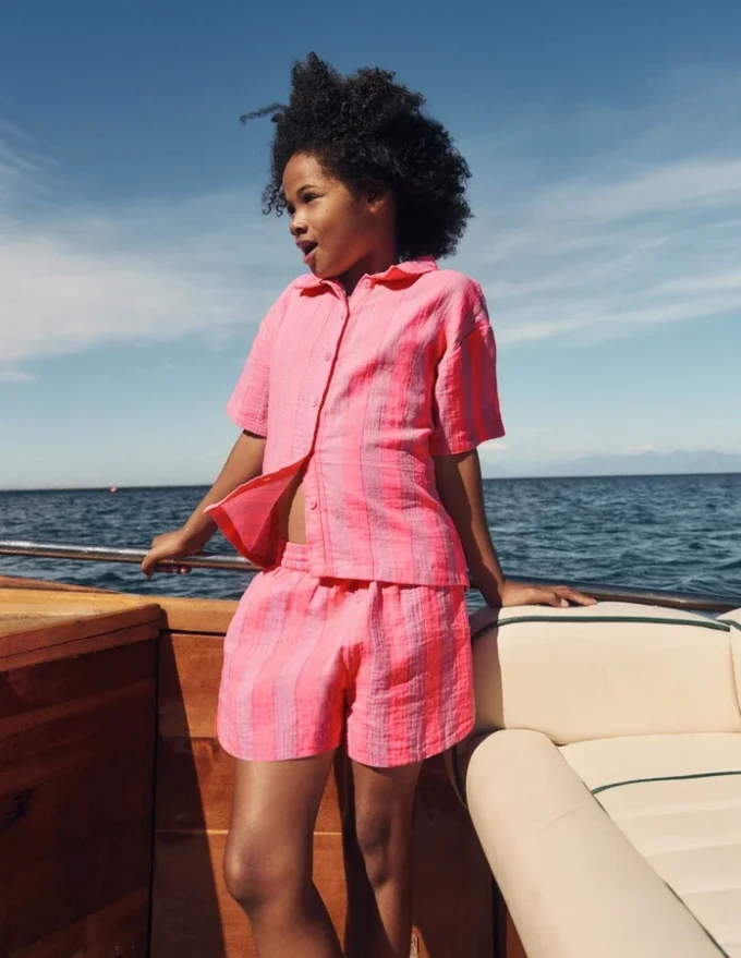 Pull-on Woven Shorts Formica Pink Stripe Pull-on Woven Shorts Formica Pink Stripe