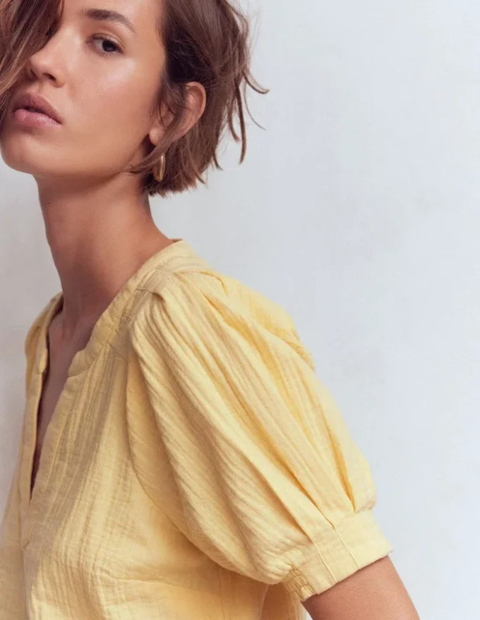 Rae Double Cloth Top Sunlight Yellow
