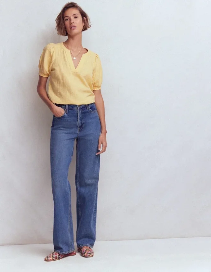 Rae Double Cloth Top Sunlight Yellow