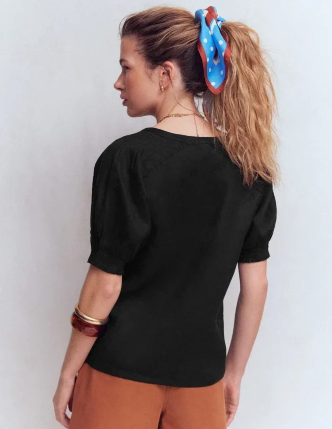 Rae Linen Top Black Rae Linen Top Black
