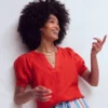 Rae Linen Top Blood Orange Rae Linen Top Blood Orange