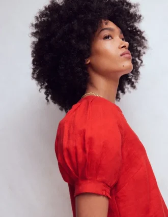Rae Linen Top Blood Orange