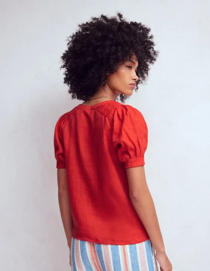Rae Linen Top Blood Orange Rae Linen Top Blood Orange