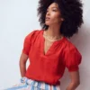 Rae Linen Top Blood Orange Rae Linen Top Blood Orange