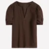 Rae Linen Top Brown Rae Linen Top Brown