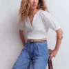 Rae Linen Top White