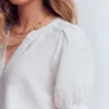 Rae Linen Top White