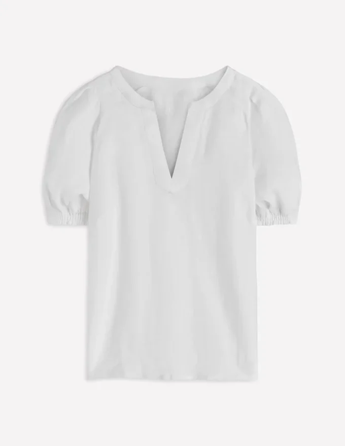 Rae Linen Top White