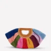 Raffia Moon Clutch Multi Stripe Raffia Moon Clutch Multi Stripe