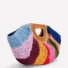 Raffia Moon Clutch Multi Stripe Raffia Moon Clutch Multi Stripe